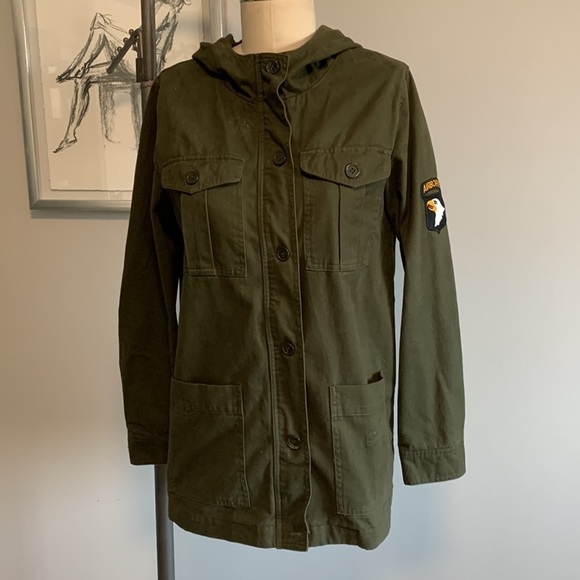 Forever 21 Hooded Military Jeacket - Picture 1 of 10